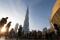 People are seen in front of Burj Khalifa, the world tallest building, in Dubai