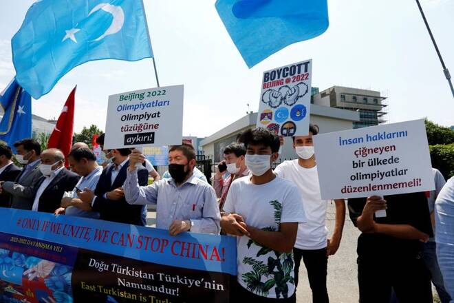 "No Beijing 2022" protest in Istanbul