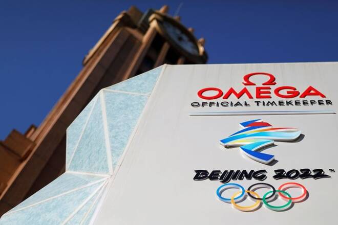 Countdown clock for the Beijing 2022 Winter Olympic Games in Beijing