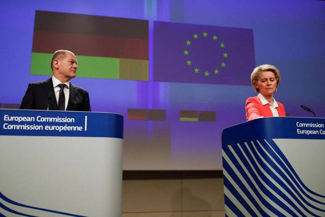 New German Chancellor Scholz at the European Commission in Brussels