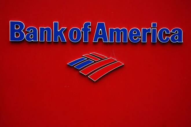 A Bank of America logo is pictured in the Manhattan borough of New York City, U.S.