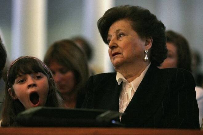 Lucia Hiriart, the widow of Former Chilean dictator Augusto Pinochet, attends a mass at a military church in Santiago