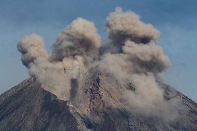Eruption of Mount Semeru volcano in East Java
