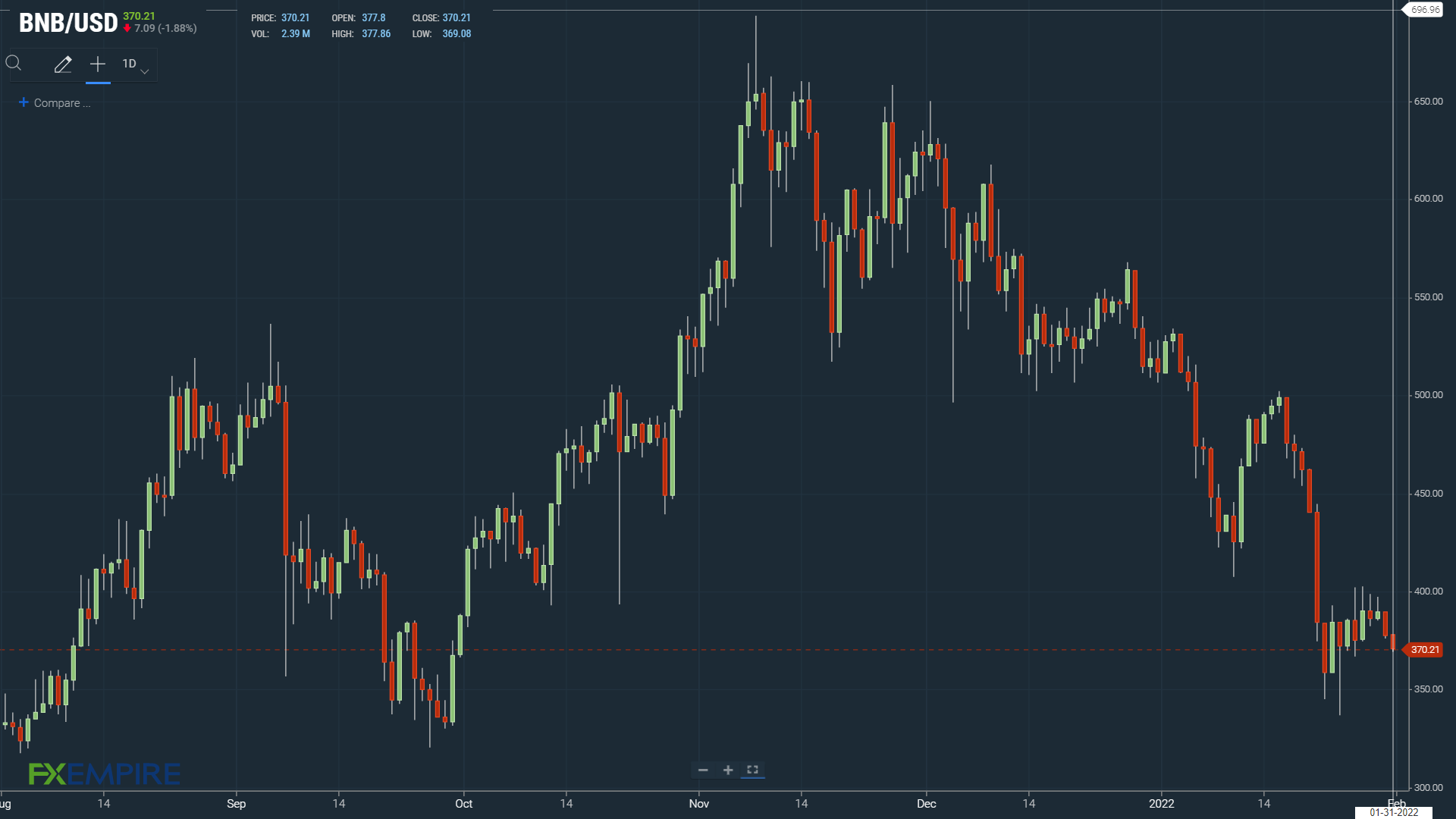 BNBUSD 310122 Daily