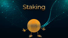 Cryptocurrency,Stake,,Cryptocurrency,Staking.,Golden,Bitcoin,Symbol,On,Stage.,Proof