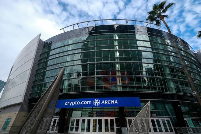 The,New,Crypto.com,Arena,Sign,,Is,Seen,At,The,Former