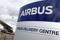 The logo of Airbus is pictured at the entrance of Airbus Delivery Center in Colomiers near Toulouse