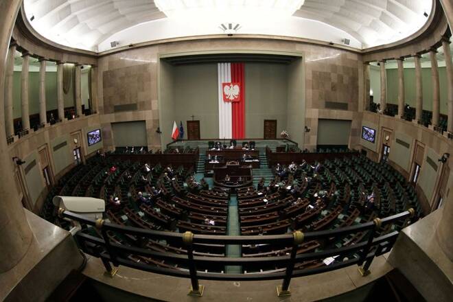 The Polish Parliament during a session in Warsaw