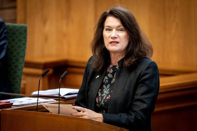 Minister of Foreign Affairs of Sweden Ann Linde during the Foreign Ministers statements at the Nordic Council Session 2021, in the Folketing Hall at Christiansborg, in Copenhagen