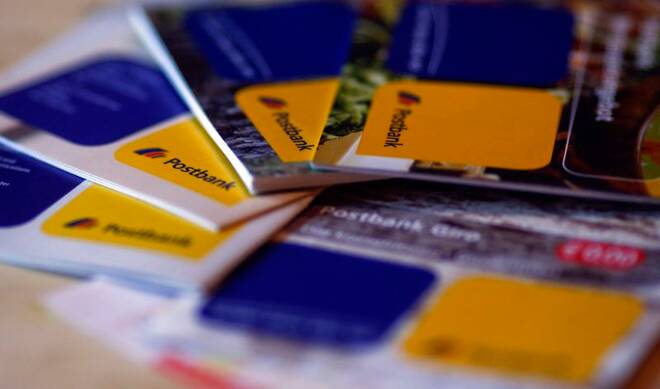 An illustration picture shows brochures of the Postbank AG on a table in Munich