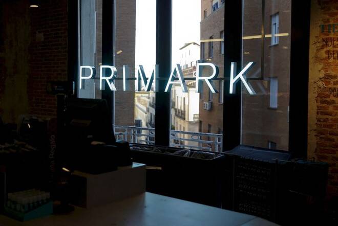 File photo of the Primark logo on windows at Primark's new Spanish flagship store in Madrid, Spain