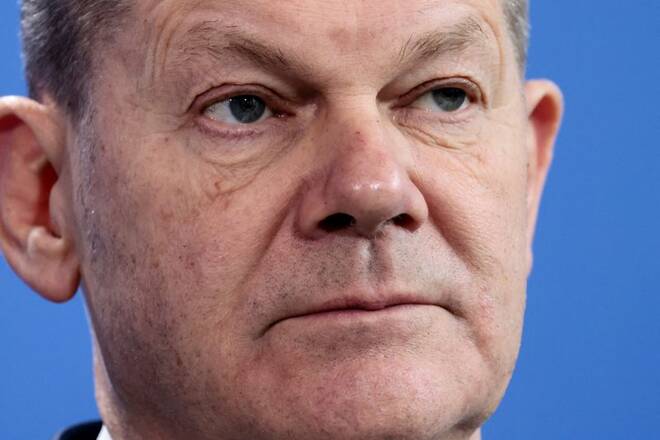 German Chancellor Scholz attend a news conference in Berlin