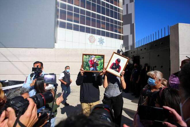 Journalists protest the killings of two colleagues in a week, in Tijuana