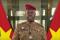 New Military Leader Of Burkina Faso, Lieutenant Colonel Paul-Henri Damiba, delivers a speech in Ouagadougou