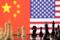 Illustration shows China's and U.S. flags