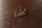 Yolo!,-,Bronze,Plaque,Mounted,On,Maple,Wood,Wall,-