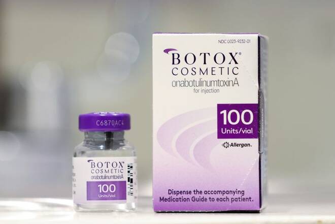 A vial of Botox, owned by AbbVie, is seen next to its packaging in a photo illustration in Manhattan, New York