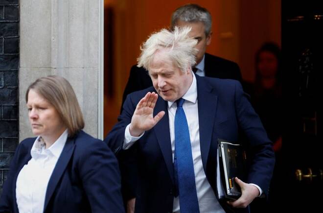British Prime Minister Boris Johnson leaves Downing Street, in London