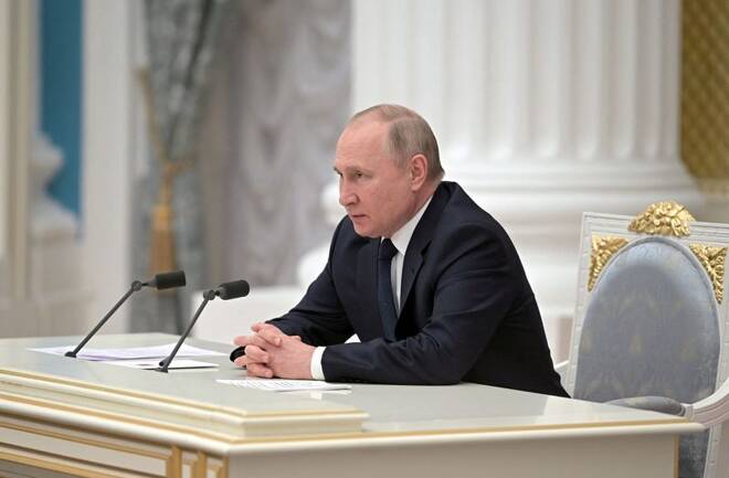 Russian President Putin meets with representatives of the business community in Moscow