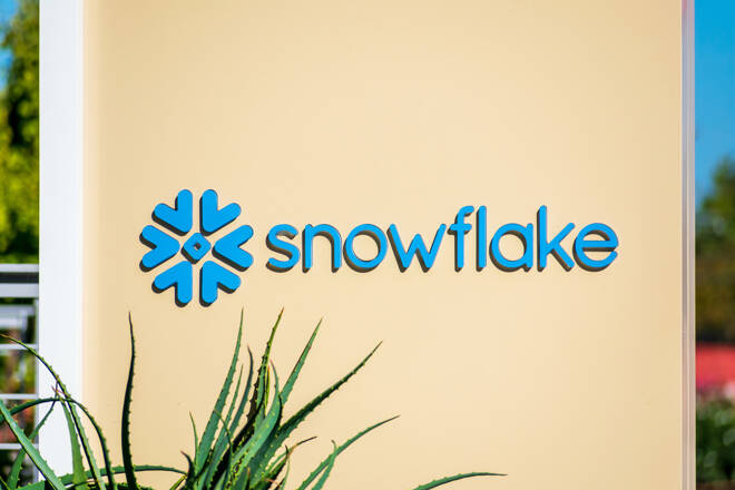 Snowflake,Sign,And,Logo,On,Signpost,At,The,Entrance,To