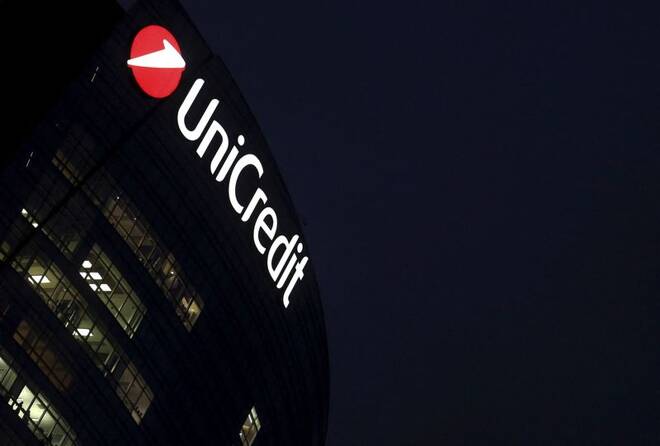 The headquarters of UniCredit bank is seen in downtown Milan