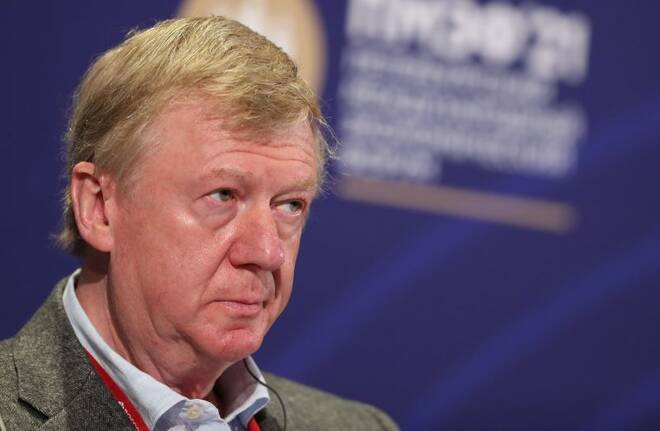 Anatoly Chubais, special representative of Russian President for relations with international organizations to achieve sustainable development goals, attends a session of the St. Petersburg International Economic Forum (SPIEF) in Saint Petersburg