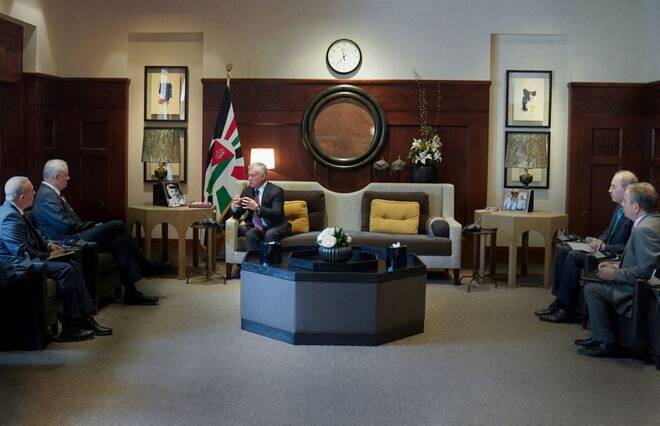 Jordan's King Abdullah II meets with the Israeli Defence Minister Benny Gantz in Amman