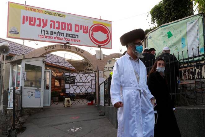 Ultra-Orthodox Jewish pilgrims celebrate the Rosh Hashanah holiday, the Jewish New Year, amid the coronavirus disease (COVID-19) outbreak, in Uman
