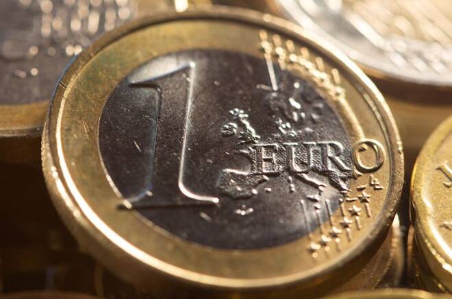 One Euro coins are seen in this illustration