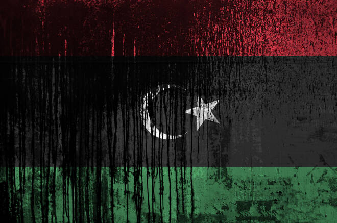 Libya,Flag,Depicted,In,Paint,Colors,On,Old,And,Dirty