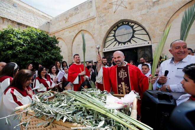 Palm Sunday service in the West Bank
