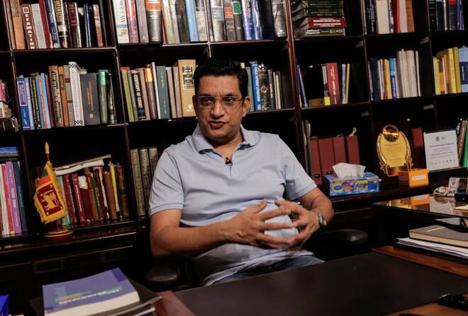 Ali Sabry, newly appointed minister of finance, speaks during an interview with Reuters, in Colombo