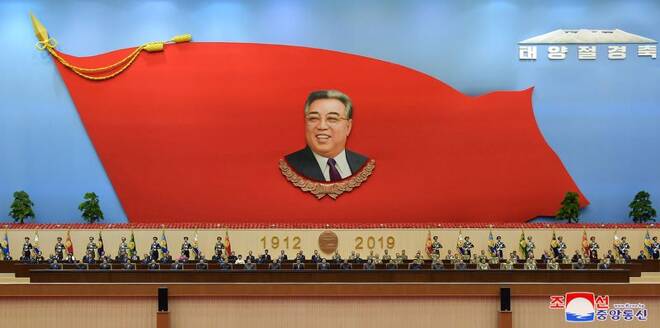 General view of celebrations marking the late leader Kim Il Sung's birthday in Pyongyang