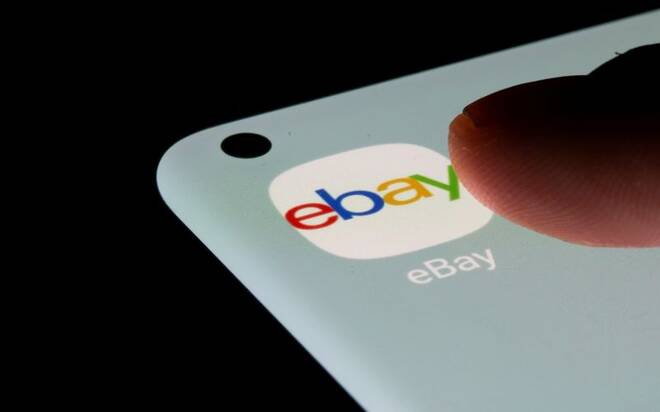 The eBay app is seen on a smartphone in this illustration taken