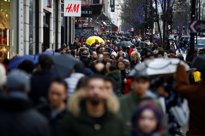 Shoppers walk on Oxford Street during Boxing Day sales in central London