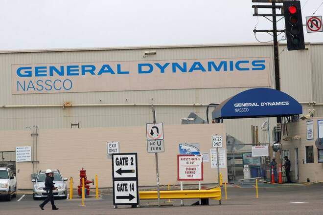 General Dynamics NASSCO ship yard entrance is shown in San Diego, California