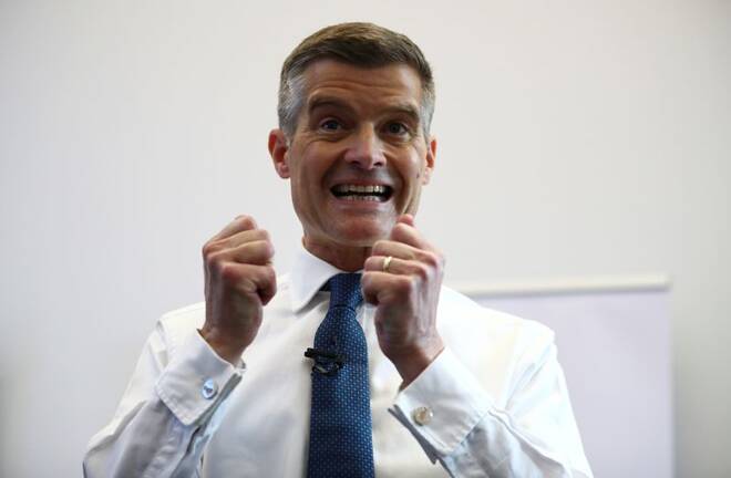 Conservative Party leadership candidate Mark Harper answers questions at a campaigning event in London