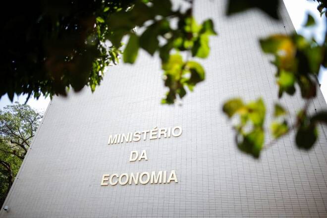 A view shows the Ministry of the Economy headquarters building in Brasilia