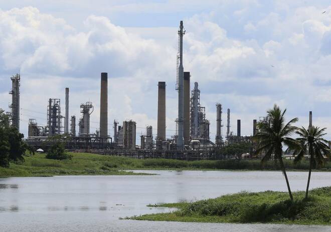 The installations of an oil refinery, operated by state-run Petrotrin are seen in Point-a-Pierre