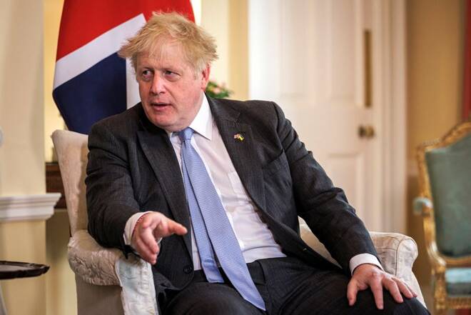 British Prime Minister Boris Johnson meets Switzerland's President Ignazio Cassis