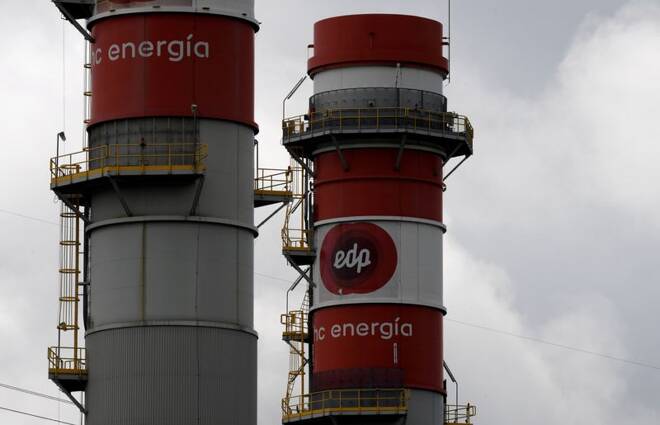 View of a thermal power plant of Portuguese utility company EDP