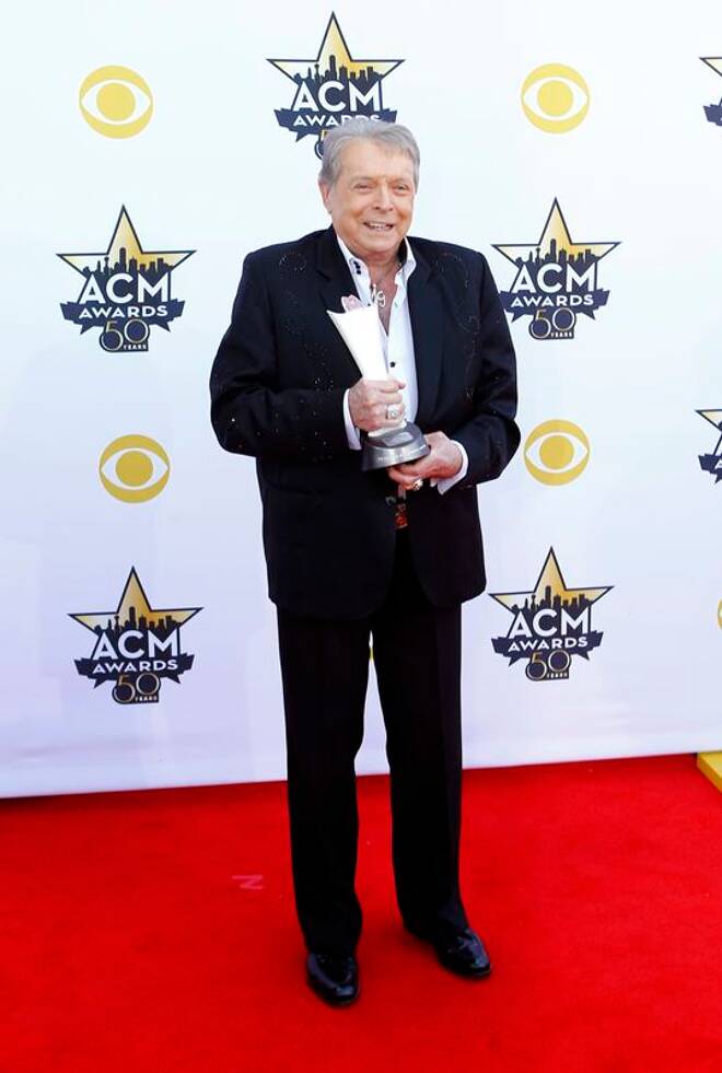 Singer Mickey Gilley arrives at the 50th Annual Academy of Country Music Awards in Arlington