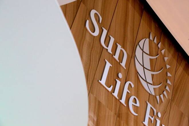 The Sun Life Financial logo is seen at their corporate headquarters in Toronto