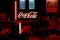 A Coca-Cola logo is pictured during an event in Paris