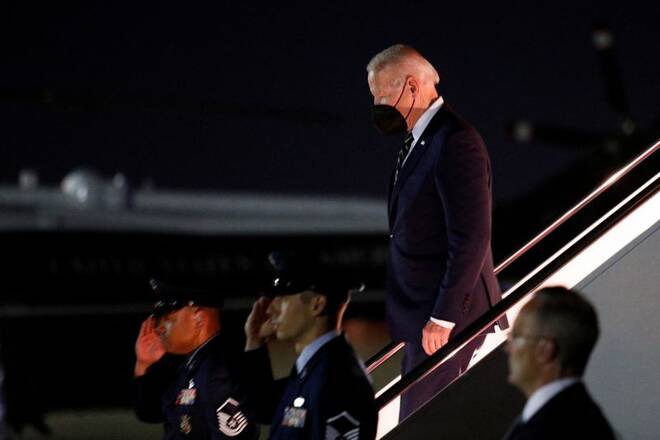 U.S. President Biden arrives at Joint Base Andrews in Maryland