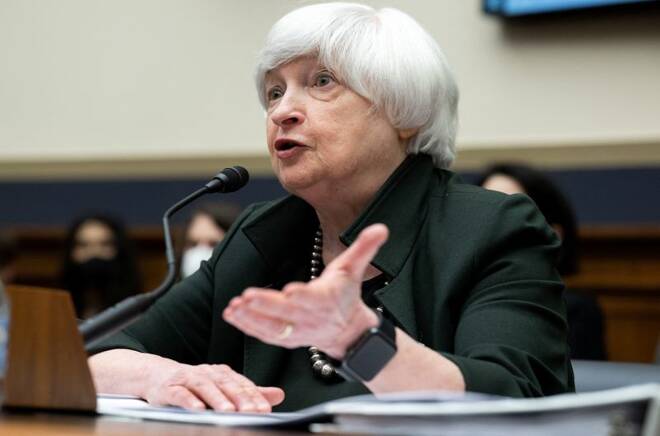 U.S. Treasury Secretary Janet Yellen testifies during a U.S. House Committee on Financial Services hearing on the Annual Report of the Financial Stability Oversight Council, on Capitol Hill in Washington