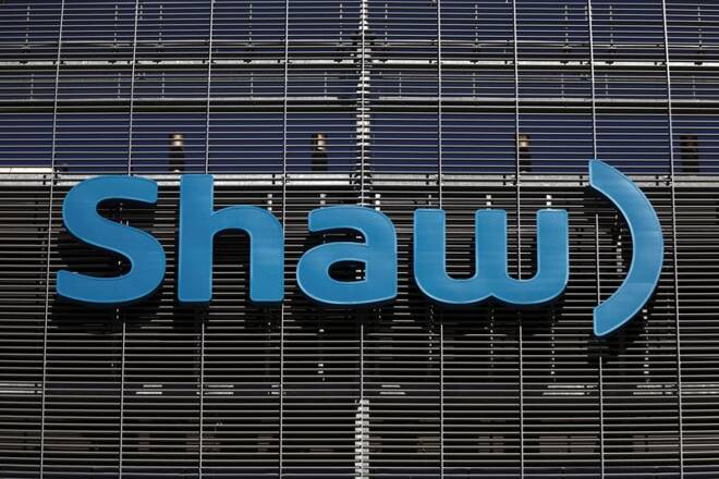 The Shaw Communications logo is seen at their office in Calgary