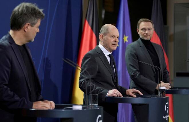 German Chancellor Olaf Scholz holds news conference in Berlin