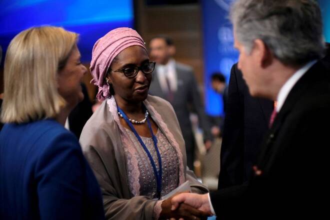 Nigerian Finance Minister Zainab Ahmed attends the IMF and World Bank's 2019 Annual Spring Meetings, in Washington