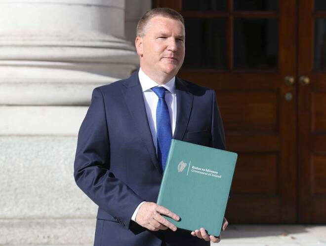 Michael McGrath Minister for Public Expenditure and Reform presents Budget 2021 in Dublin